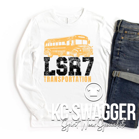 LSR7 TRANSPORTATION WHITE LONG SLEEVE BELLA CANVAS TEE