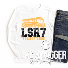 LSR7 TRANSPORTATION WHITE LONG SLEEVE BELLA CANVAS TEE