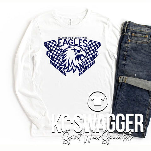 GVME EAGLES WHITE LONG SLEEVE BELLA CANVAS TEE
