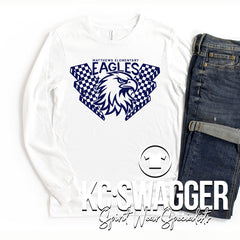 GVME EAGLES WHITE LONG SLEEVE BELLA CANVAS TEE