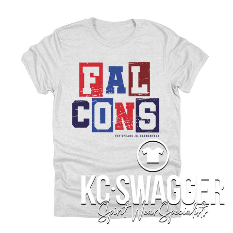 VSE FALCONS HEATHER WHITE NEXT LEVEL TEE
