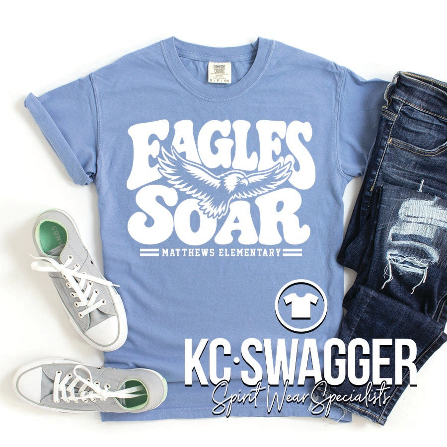 GVME EAGLES WASHED DENIM COMFORT COLORS TEE