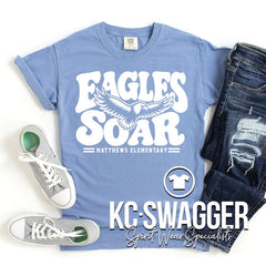 GVME EAGLES WASHED DENIM COMFORT COLORS TEE