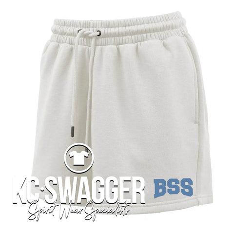 BSSHS TOSDT CREAM PENNANT WOMEN'S FLEECE SHORTS