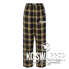 PLMS XC BLACK AND GOLD PLAID BOXERCRAFT FLANNEL PANTS