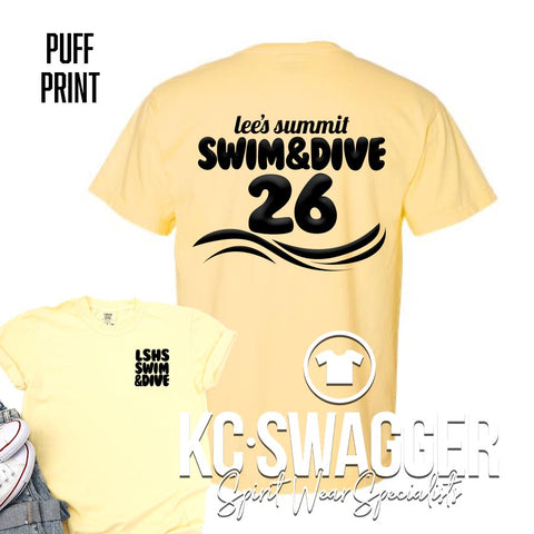 LSHS GIRLS SWIM AND DIVE BUTTER COMFORT COLORS TEE