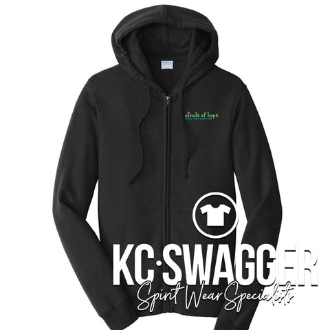 CIRCLE OF HOPE UNISEX FULL ZIP FLEECE HOODED SWEATSHIRT