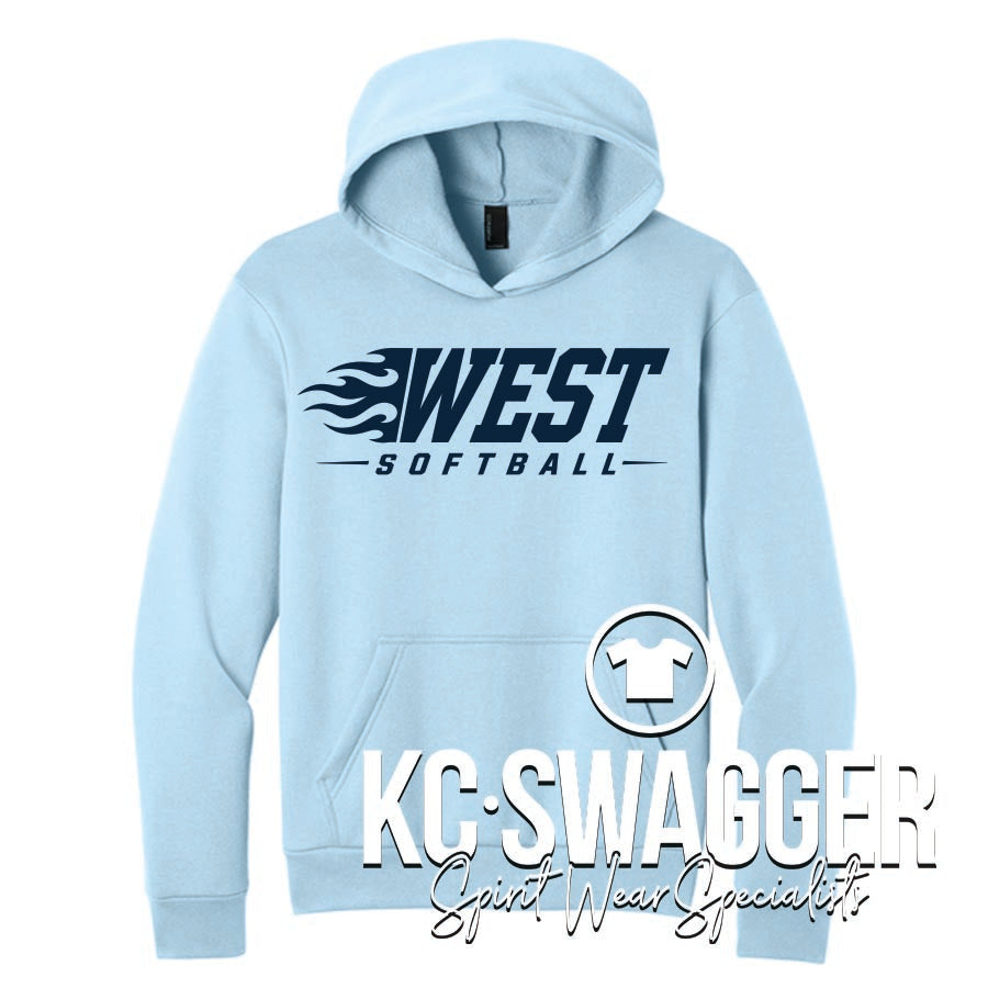LSW SOFTBALL ICE BLUE PORT AND CO HOODIE