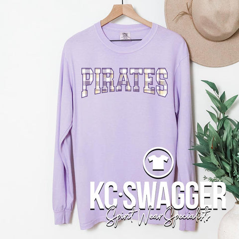 KTE PIRATES ORCHID LONG SLEEVE COMFORT COLORS TEE
