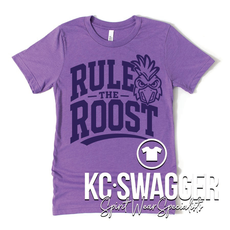 PH ROOSTERS HEATHER PURPLE BELLA CANVAS TEE