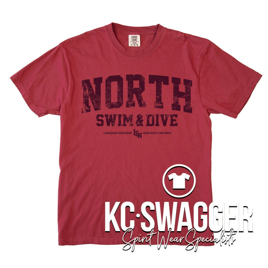 LSN BOYS SWIM AND DIVE CHILI COMFORT COLORS TEE