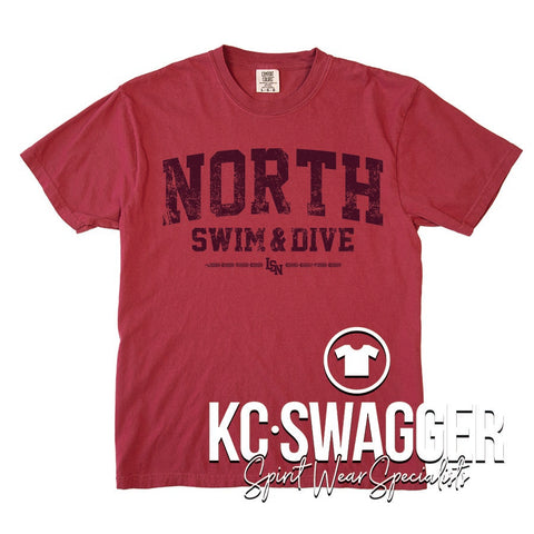 LSN BOYS SWIM AND DIVE CHILI COMFORT COLORS TEE