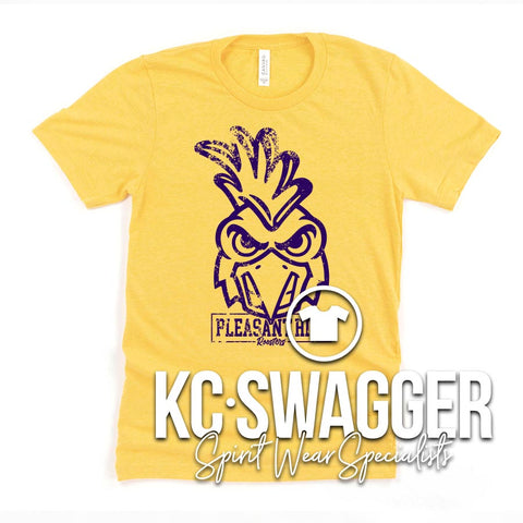 PH ROOSTERS HEATHER YELLOW GOLD BELLA CANVAS TEE