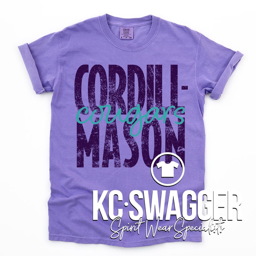 CME COUGARS VIOLET COMFORT COLORS TEE