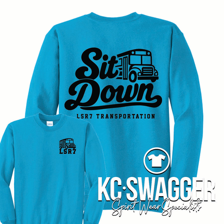 LSR7 TRANSPORTATION NEON BLUE PORT AND CO SWEATSHIRT