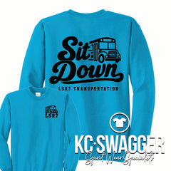 LSR7 TRANSPORTATION NEON BLUE PORT AND CO SWEATSHIRT