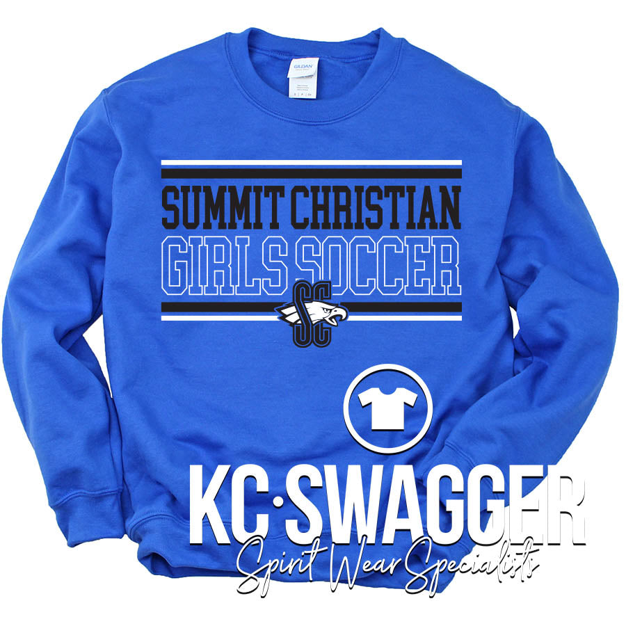 SCA GIRLS SOCCER ROYAL GILDAN SWEATSHIRT (YOUTH SIZES AVAILABLE)