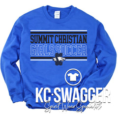 SCA GIRLS SOCCER ROYAL GILDAN SWEATSHIRT (YOUTH SIZES AVAILABLE)