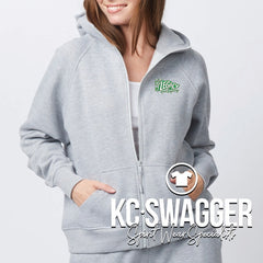 GREAT BEGINNINGS ATHLETIC HEATHER ENZA LADIES RELAXED FULL ZIP HOOD