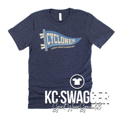 CCE CYCLONES HEATHER NAVY BELLA CANVAS TEE