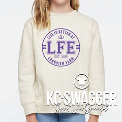 LFE STALLIONS HEATHER OATMEAL LAT ELEVATED FLEECE SWEATSHIRT