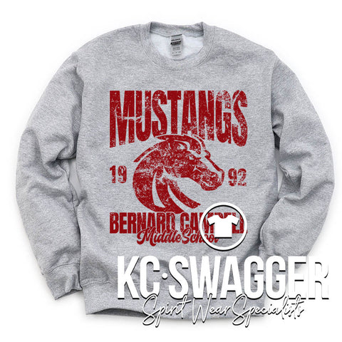 BCMS MUSTANGS SPORT GRAY SWEATSHIRT