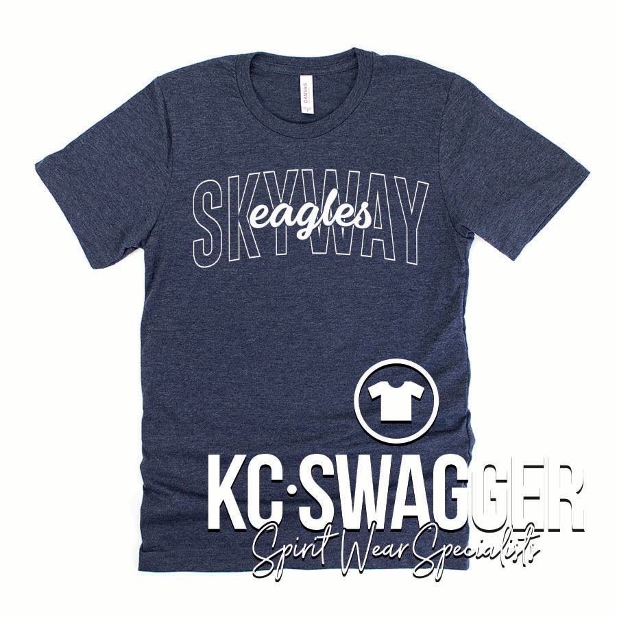 SKYWAY EAGLES HEATHER MIDNIGHT NAVY BELLA CANVAS TEE