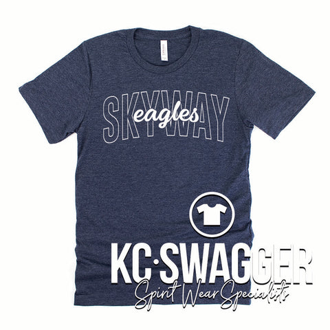 SKYWAY EAGLES HEATHER MIDNIGHT NAVY BELLA CANVAS TEE