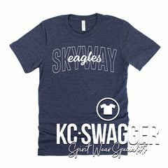 SKYWAY EAGLES HEATHER MIDNIGHT NAVY BELLA CANVAS TEE