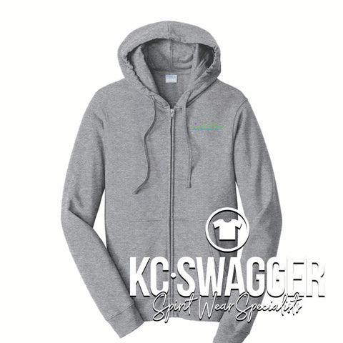 CIRCLE OF HOPE UNISEX ATHLETIC HEATHER FULL ZIP FLEECE HOODED SWEATSHIRT