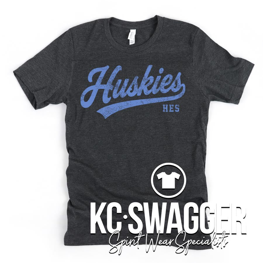 HES HUSKIES HEATHER CHARCOAL BELLA CANVAS TEE