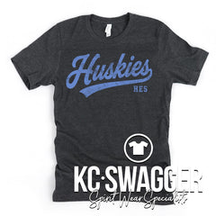 HES HUSKIES HEATHER CHARCOAL BELLA CANVAS TEE