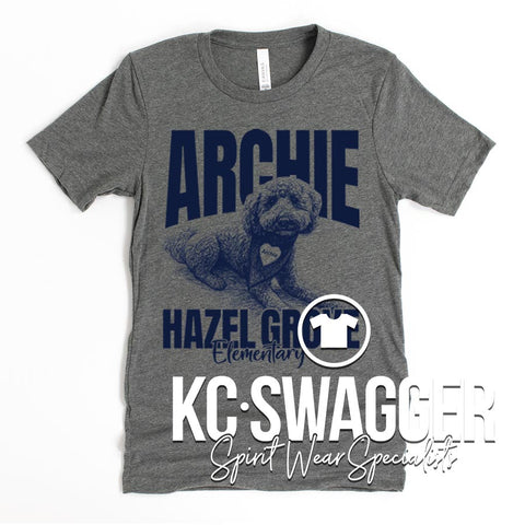 HGE HAWKS DEEP HEATHER BELLA CANVAS TEE