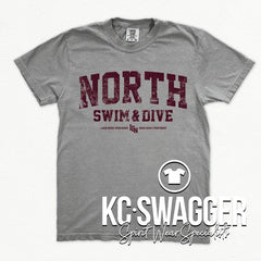 LSN BOYS SWIM AND DIVE GRAY COMFORT COLORS TEE
