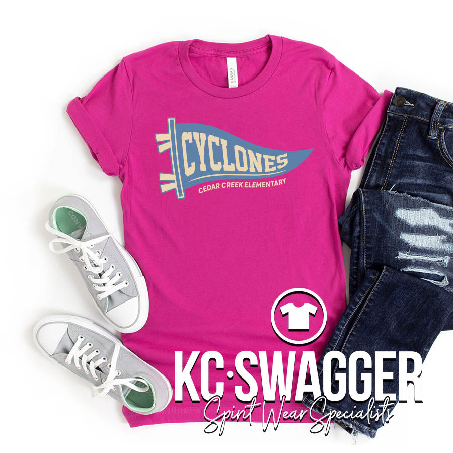 CCE CYCLONES BERRY BELLA CANVAS TEE