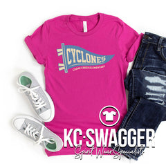 CCE CYCLONES BERRY BELLA CANVAS TEE