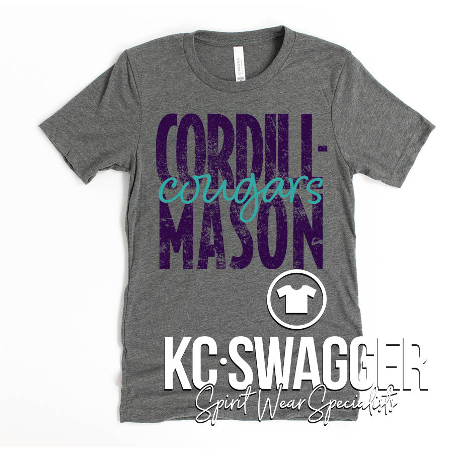 CME COUGARS DEEP HEATHER BELLA CANVAS TEE