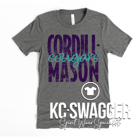 CME COUGARS DEEP HEATHER BELLA CANVAS TEE