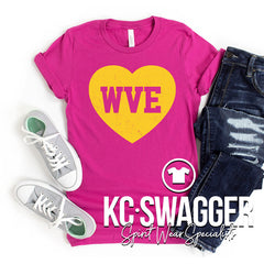 WVE WILDCATS BERRY BELLA CANVAS TEE