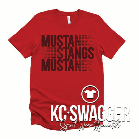 BCMS MUSTANGS RED BELLA CANVAS TEE