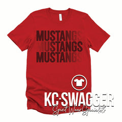 BCMS MUSTANGS RED BELLA CANVAS TEE