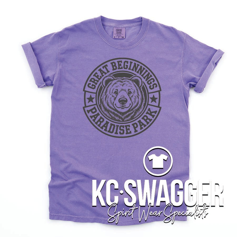 GREAT BEGINNINGS PARADISE PARK VIOLET COMFORT COLORS TEE