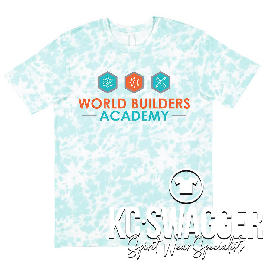 WORLD BUILDERS ACADEMY ISLAND TIE-DYE LAT UNISEX FINE JERSEY TEE