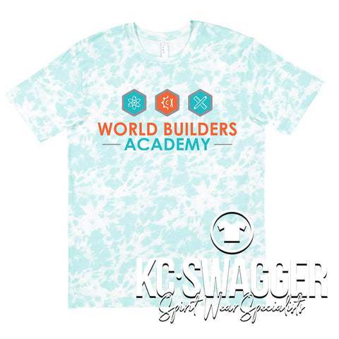 WORLD BUILDERS ACADEMY ISLAND TIE-DYE LAT UNISEX FINE JERSEY TEE