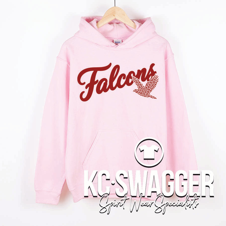 VSE FALCONS LIGHT PINK GILDAN HOODIE