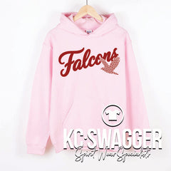 VSE FALCONS LIGHT PINK GILDAN HOODIE