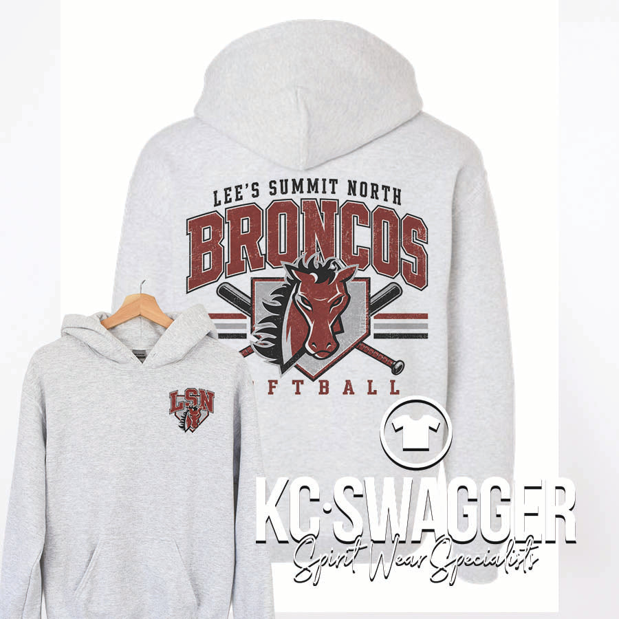 LSN SOFTBALL ASH GILDAN HOODIE