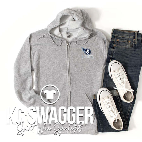 LSW ARCHERY ATHLETIC HEATHER FULL ZIP PORT AND CO HOODIE