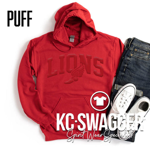 KC EAST LIONS RED GILDAN HOODIE