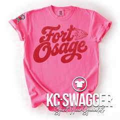 FOSD INDIANS NEON PINK COMFORT COLORS TEE
